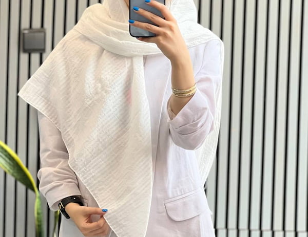 تصویر 5 از فروش روسری سفید مجلسی + قیمت خرید به صرفه